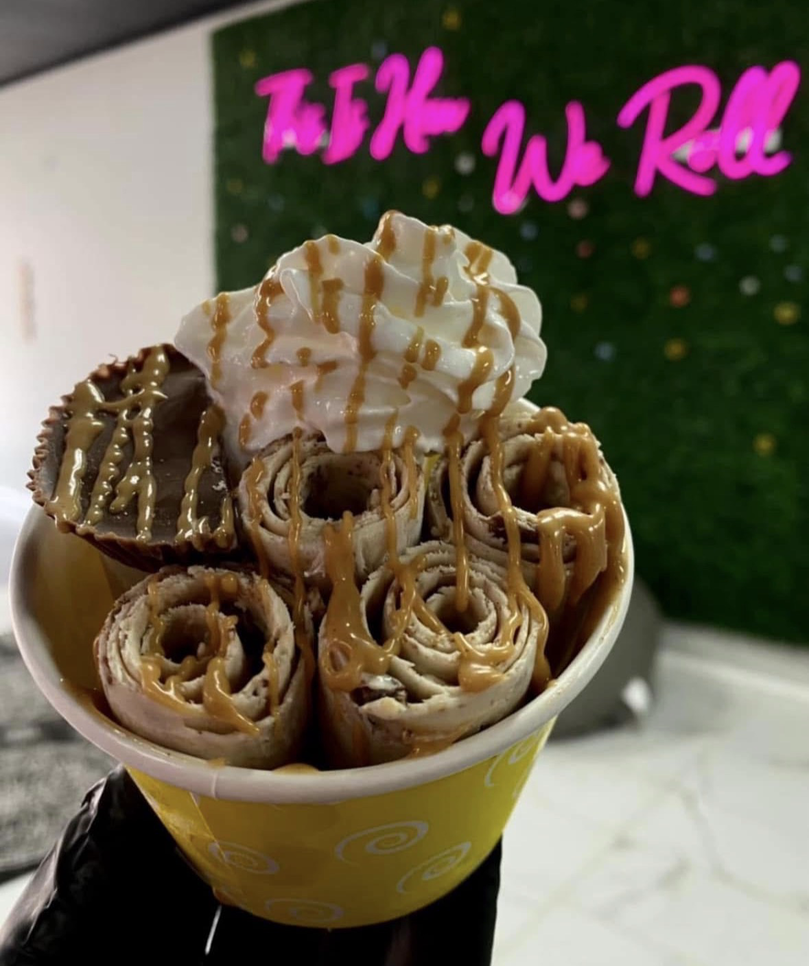 Rolled ice cream at Sweet Swirls